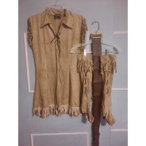 Underwraps Womens Costume Size L Wild Frontier Faux Suede Boot Covers Belt